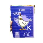 دفتر 50 برگ انگلیسی 4خط ته چسبی (سه طرح)