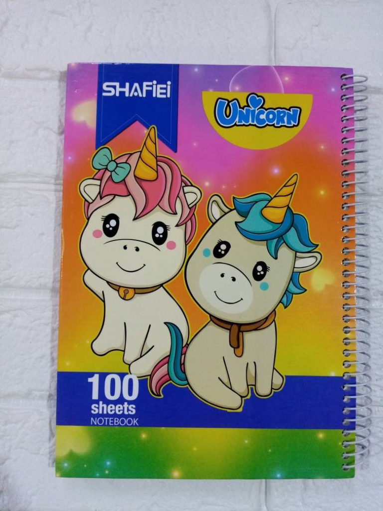 خرید دفتر یونیکورن ۱۰۰ برگ جلد سخت فانتزی